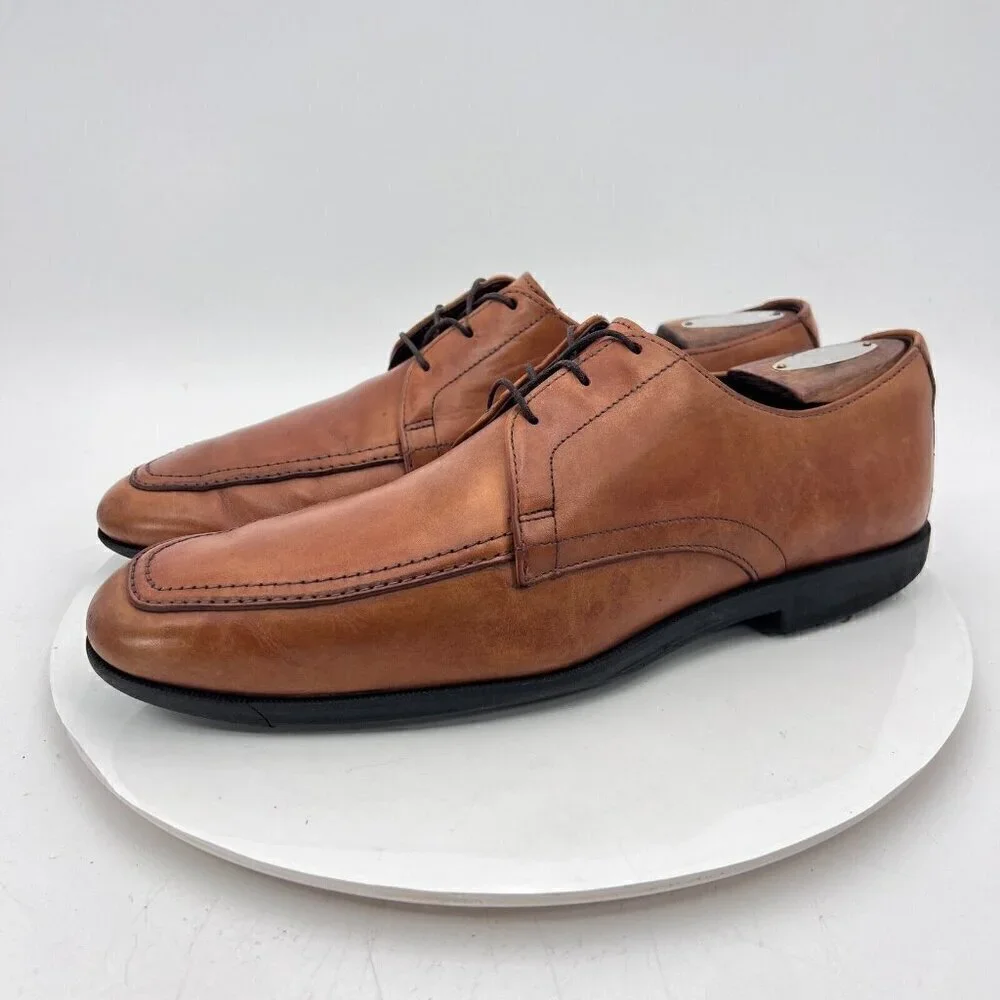 Allen Edmonds Tribeca Men Size 9D Brown Walnut Leather Derby Dress Shoes